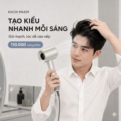 Máy Sấy Tóc Tốc Độ Cao Kachi ION (110.000 vòng/phút) - Sấy Nhanh, Chăm Sóc Tóc Ion Âm, Kiểm Soát Nhiệt NTC