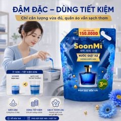Nước Giặt Xả 2 Trong 1 Soonmi 3kg Đậm Đặc - Công Nghệ Hạt Lưu Hương Ngọc Trai Lên Tới 3 Tuần MK