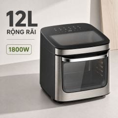 Nồi chiên không dầu Mishio MK474 12L - Cảm ứng, cửa kính quan sát
