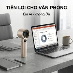 Quạt Cầm Tay Kachi MK442 – 120 Cấp Độ Gió Tuabin, Màn Hình LED Hiển Thị Pin, Bảo Hành 18 Tháng