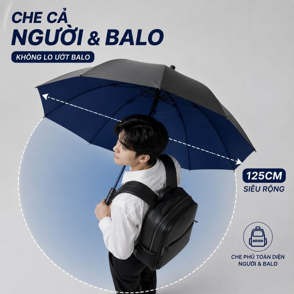 Hình ảnh chi tiết: Ô Che Mưa Cỡ Lớn MK416 – Dù Cao Cấp Gập Gọn, Tự Động, Chống Gió Lật, Chống Tia UV