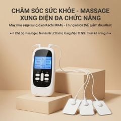 Máy Massage Xung Điện 4 Miếng Dán, 15 Mức Cường Độ, 8 Chế Độ, Giảm Đau Nhức, Tăng Cường Tuần Hoàn Máu Kachi MK46