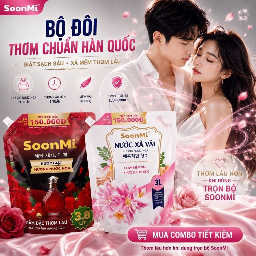 Hình ảnh chi tiết: Nước giặt hương nước hoa Soonmi túi lớn 4KG – Dung tích 3.8L MK