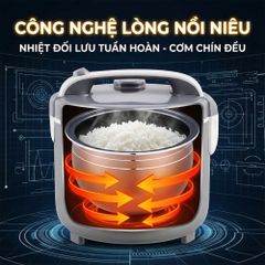 Nồi Cơm Điện Lòng Niêu Mishio MK411 – Dung tích 1 Lít 8