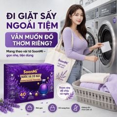 Nước xả cô đặc - Giấy Thơm Quần Áo SoonMi Hương Lavender - Nước Xả Cô Đặc Cho Máy Sấy (Hộp 40 Tờ) MK