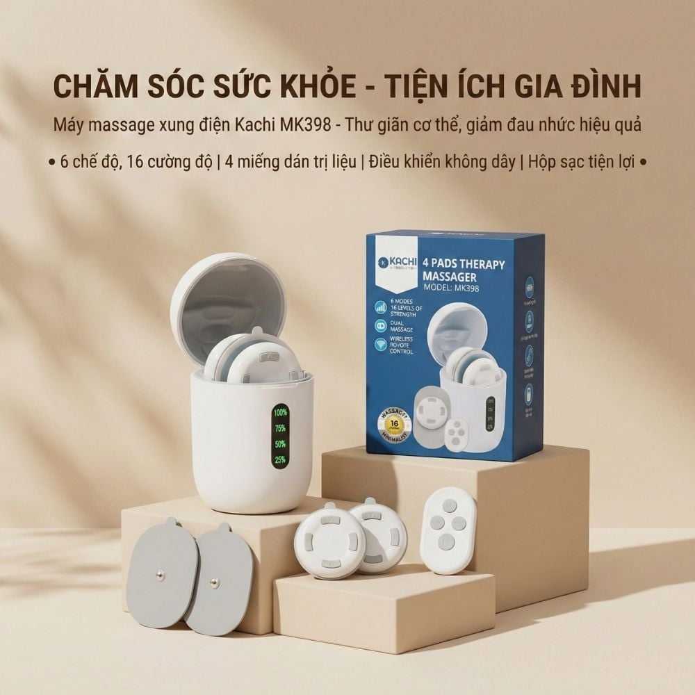 Máy Châm Cứu Xung Điện Không Dây Kachi MK398 – Giải Pháp Thư Giãn & Giảm Đau Hiệu Quả