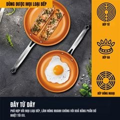 Chảo Chống Dính Đáy Từ Mishio (Size 20, 25, 30cm) MK430 MK431 MK432 - Chống Dính Gốm Cao Cấp, An Toàn Sức Khỏe, Dùng Cho Mọi Loại Bếp