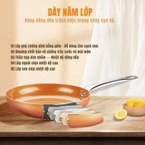  Chảo Chống Dính Đáy Từ Mishio (Size 20, 25, 30cm) MK430 MK431 MK432 - Chống Dính Gốm Cao Cấp, An Toàn Sức Khỏe, Dùng Cho Mọi Loại Bếp 