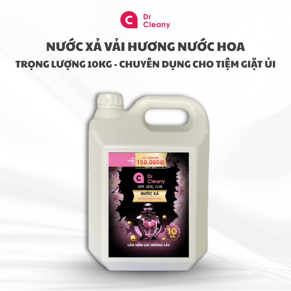 Nước xả Dr Cleany 10KG (Đen) - Lưu Hương Lâu, Mềm Vải | Chuyên Dụng Giặt Ủi MK