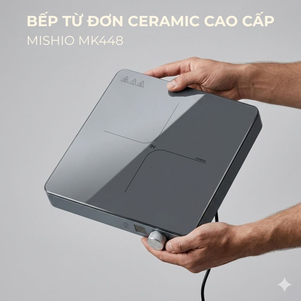 Bếp Từ Đơn Mishio MK448 Công Suất 2000W - Mặt Kính Kanger Hạng A