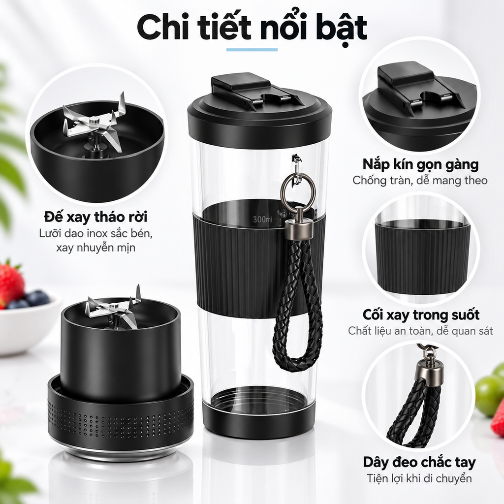 Máy xay sinh tố cầm tay Mishio MK799
