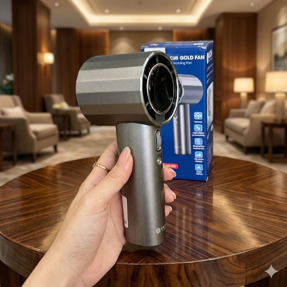 Quạt cầm tay mini Kachi MK400 pin khoẻ 100 cấp độ gió
