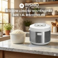 Nồi Cơm Điện Lòng Sứ 1.8Lít Mishio MK402 Không Bong Tróc Men Chống Dính Tự Nhiên