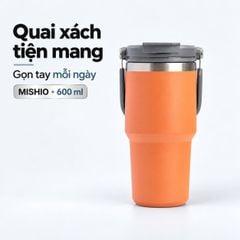 Ly Giữ Nhiệt inox 304 không gỉ sét kèm quai xách và ống hút size 600ml và 900ml MK