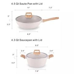 Bộ Nồi Chảo Chống Dính 12 Món Mishio MK468 – Phủ Granite Cao Cấp, Đáy Từ Đa Năng
