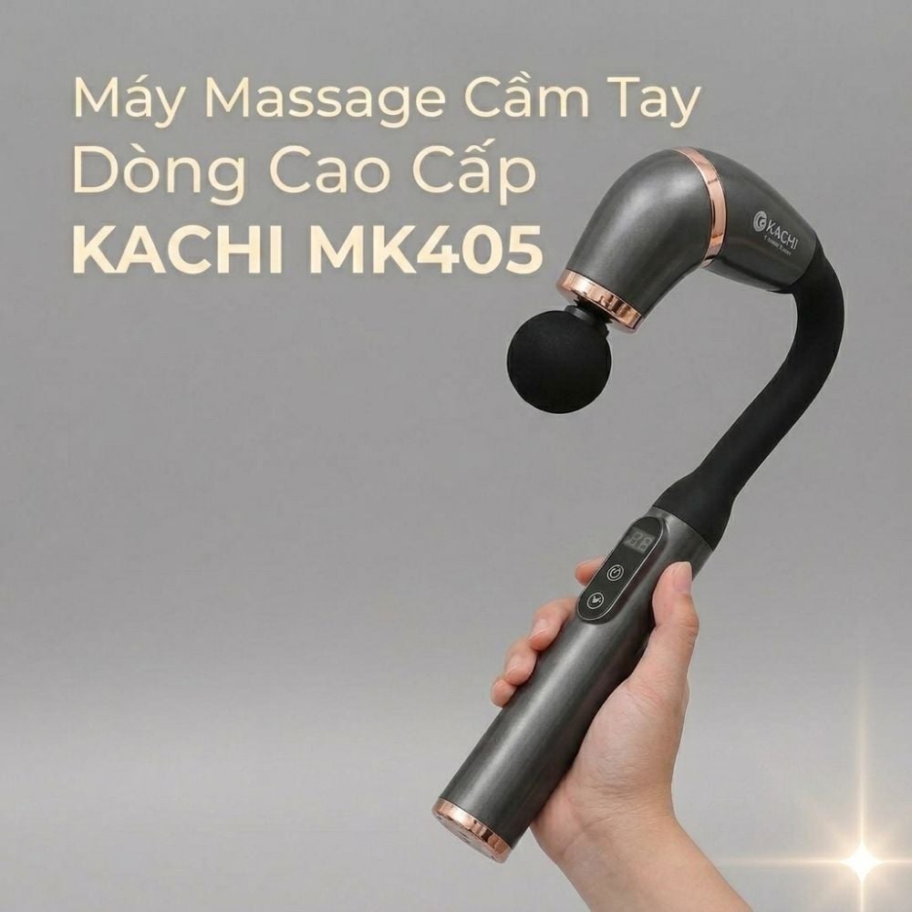 Gậy Massage Kachi MK405 – Súng Massage Cầm Tay Có Tay Nối Dài, Thư Giãn Sâu Từng Nhóm Cơ