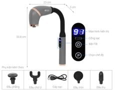 Gậy Massage Kachi MK405 – Súng Massage Cầm Tay Có Tay Nối Dài, Thư Giãn Sâu Từng Nhóm Cơ