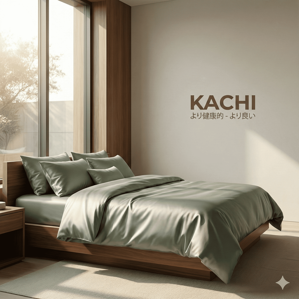 Bộ Drap Lụa Tencel 100% – Mát Lạnh, Mềm Mịn (Size 1m6/1m8 – Bọc Nệm Dày Tới 30cm) MK Kachi