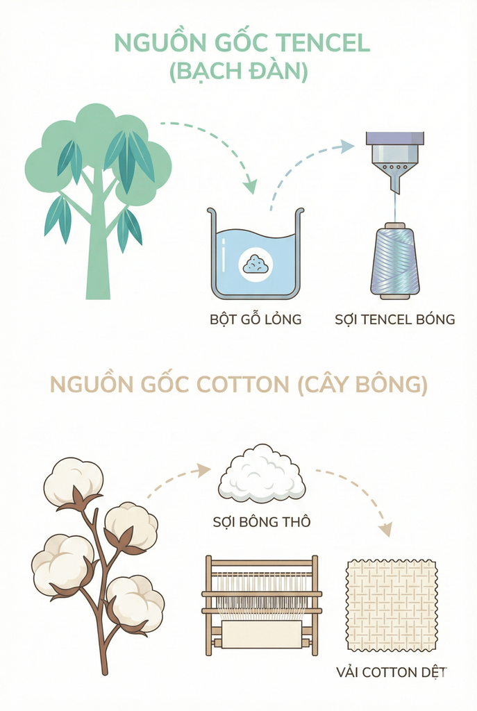 Bộ Drap Lụa Tencel 100% – Mát Lạnh, Mềm Mịn (Size 1m6/1m8 – Bọc Nệm Dày Tới 30cm) MK Kachi