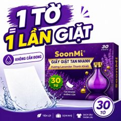 Nước Giặt Cô Đặc SoonMi Hương Lavender - Công Nghệ Giặt Tẩy Thế Hệ Mới (Hộp 30 Tờ) MK