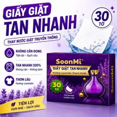 Nước Giặt Cô Đặc SoonMi Hương Lavender - Công Nghệ Giặt Tẩy Thế Hệ Mới (Hộp 30 Tờ) MK