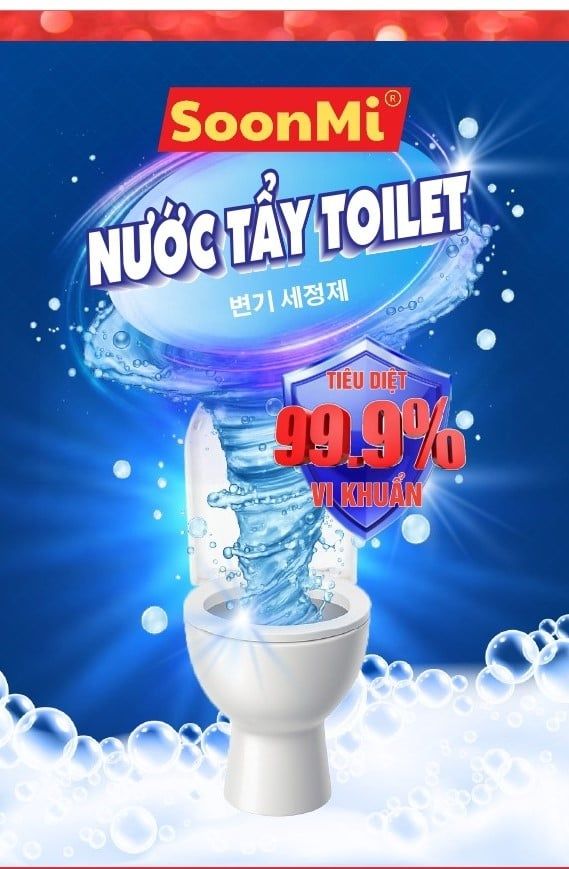 Nước Tẩy Toilet SoonMi 880ml - Diệt 99.9% Vi Khuẩn, Tẩy Sạch Vết Ố Vàng MK