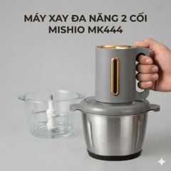 Máy Xay Thực Phẩm Đa Năng Mishio MK444 (2.0L) - Cối Thủy Tinh tặng cối Inox 304 Phân Loại Thực Phẩm Sống Chín