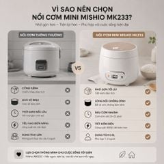 Nồi Cơm Điện Mishio MK233 size 0.8L nấu cơm ngon