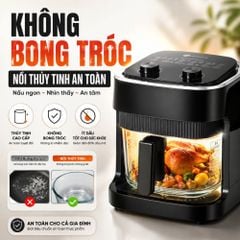 Nồi chiên không dầu thủy tinh Mishio MK373 | Dung tích 7 lít lòng nồi không bong tróc gỉ sét