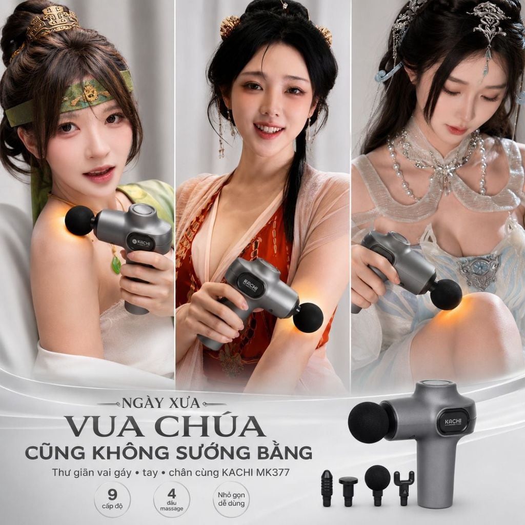 Máy massage cầm tay Kachi MK377 với 9 cấp độ rung