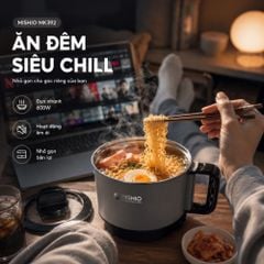 Nồi Lẩu Điện Mini 1.5L Mishio MK392 600W lòng nồi inox 304 không gỉ sét