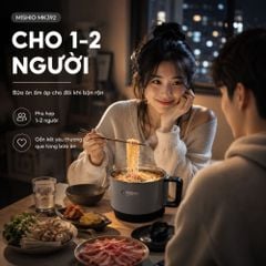 Nồi Lẩu Điện Mini 1.5L Mishio MK392 600W lòng nồi inox 304 không gỉ sét