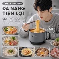 Nồi Lẩu Điện Mini 1.5L Mishio MK392 600W lòng nồi inox 304 không gỉ sét