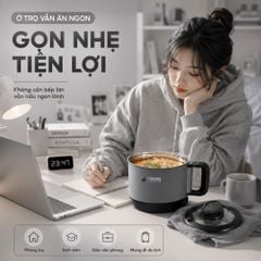 Nồi Lẩu Điện Mini 1.5L Mishio MK392 600W lòng nồi inox 304 không gỉ sét