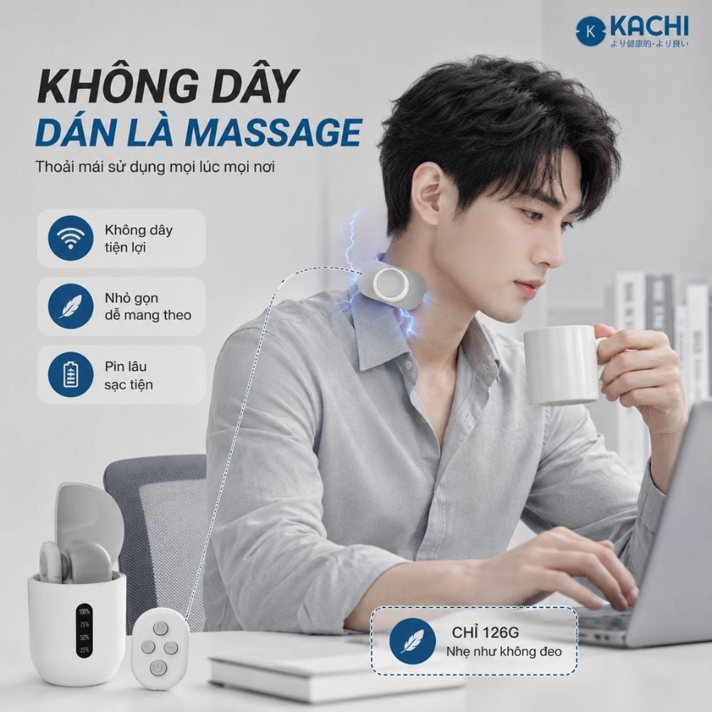 Máy Châm Cứu Xung Điện Không Dây Kachi MK398 – Giải Pháp Thư Giãn & Giảm Đau Hiệu Quả