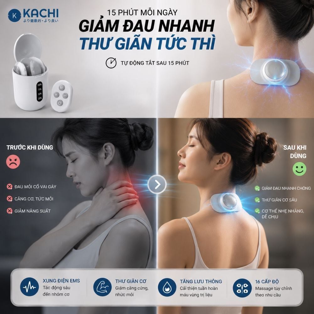 Máy Châm Cứu Xung Điện Không Dây Kachi MK398 – Giải Pháp Thư Giãn & Giảm Đau Hiệu Quả