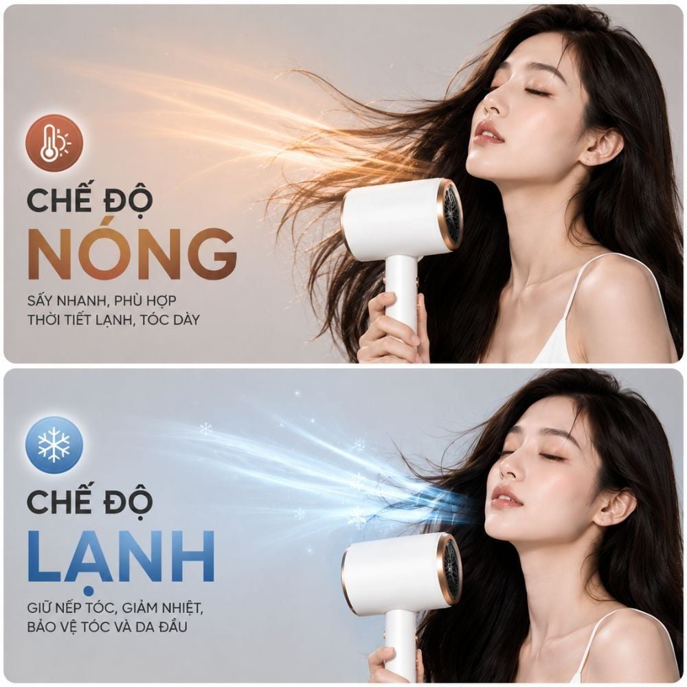 Máy sấy tóc nóng lạnh Kachi MK404 – Nhỏ gọn, thời trang, sấy tóc nhanh chóng