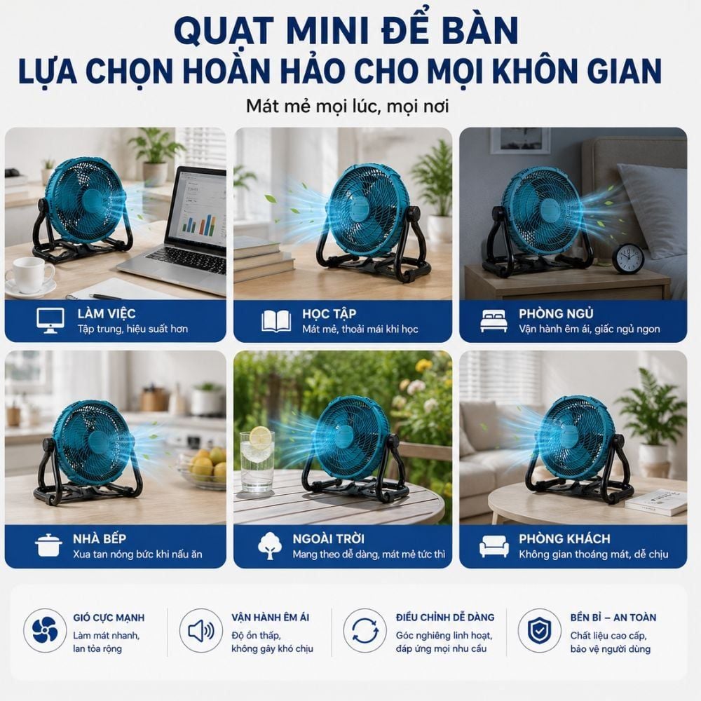 Hình ảnh chi tiết: Quạt Để Bàn Tích Điện Kachi MK443 – Gió Turbo Mạnh Mẽ, Xoay 360 Độ, Thiết Kế Di Động Đa Năng