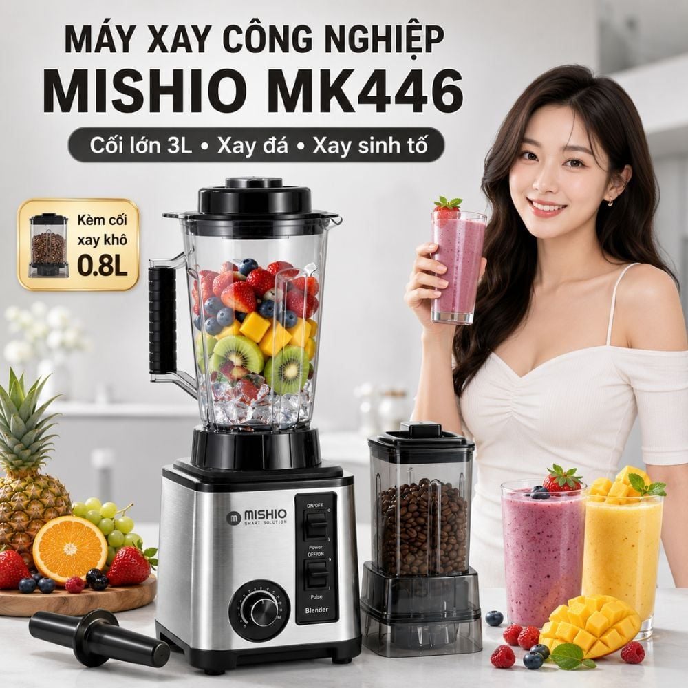 Máy Xay Sinh Tố Công Nghiệp Đa Năng Mishio MK446 (3.0L) - Công Suất 800W