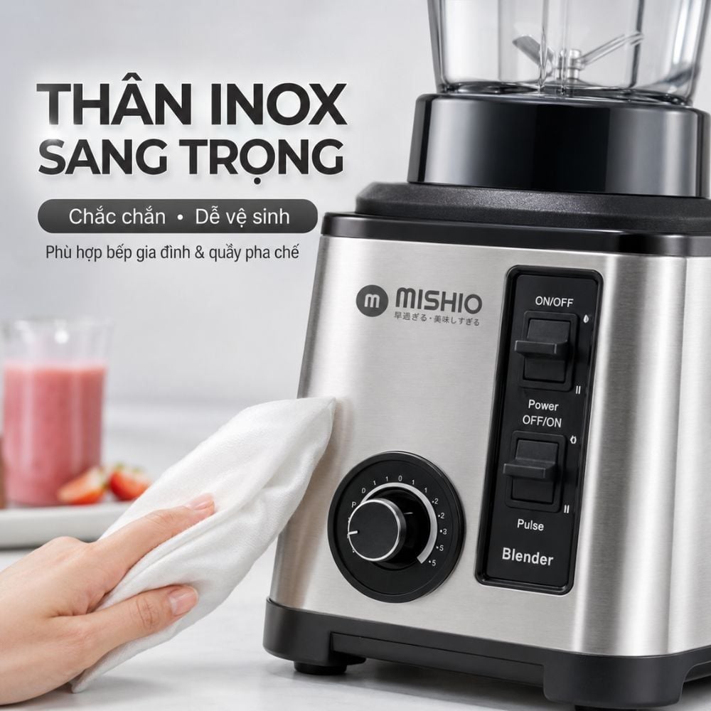 Máy Xay Sinh Tố Công Nghiệp Đa Năng Mishio MK446 (3.0L) - Công Suất 800W