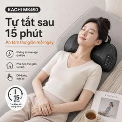 Gối Massage Cổ Vai Gáy Kachi MK450 – Công Nghệ Massage 4D Chườm Nóng