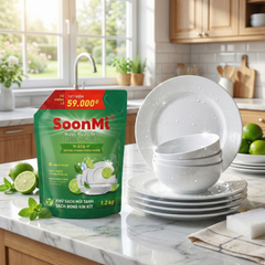 Nước Rửa Chén Soonmi Hương Chanh 1.2kg & 3kg - Sạch Bong Kin Kít, An Toàn Da Tay