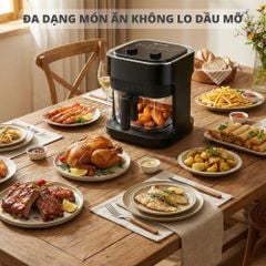 Nồi chiên không dầu thủy tinh Mishio MK373 | Dung tích 7 lít lòng nồi không bong tróc gỉ sét