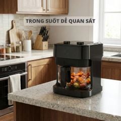 Nồi chiên không dầu thủy tinh Mishio MK373 | Dung tích 7 lít lòng nồi không bong tróc gỉ sét