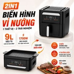 Nồi Chiên Không Dầu Kèm Vỉ Nướng 2-in-1 Mishio MK407: Nâng Tầm Món Ngon, Tiện Lợi Vượt Trội