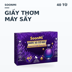 Nước xả cô đặc - Giấy Thơm Quần Áo SoonMi Hương Lavender - Nước Xả Cô Đặc Cho Máy Sấy (Hộp 40 Tờ) MK