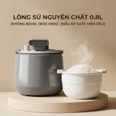 Nồi Cơm Điện Áp Suất Lòng Sứ Dưỡng Sinh Mishio MK396 dung tích 0.8L cho 1-2 người – Bí Quyết Cho Cơm Gạo Lứt