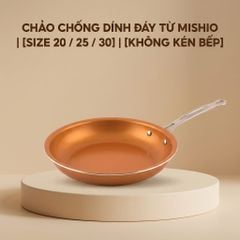 Chảo Chống Dính Đáy Từ Mishio (Size 20, 25, 30cm) MK430 MK431 MK432 - Chống Dính Gốm Cao Cấp, An Toàn Sức Khỏe, Dùng Cho Mọi Loại Bếp