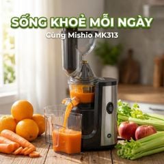 Máy Ép Trái Cây cao cấp Mishio MK313 Slowjuicer motor đồng trọng lượng máy 8.0kg