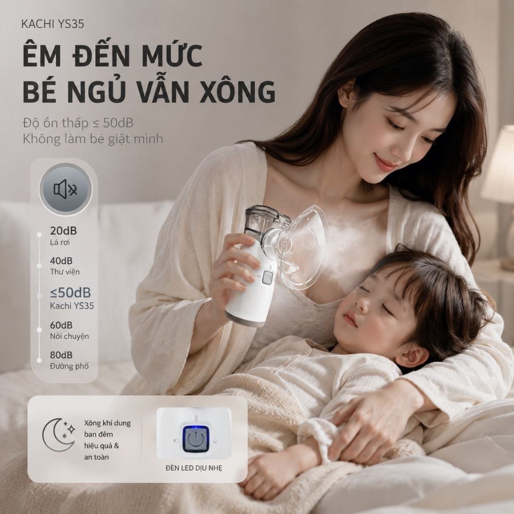 Hình ảnh chi tiết: Máy Xông Khí Dung Cầm Tay Kachi YS35 – Lưới Rung Mesh, Nhỏ Gọn 98g